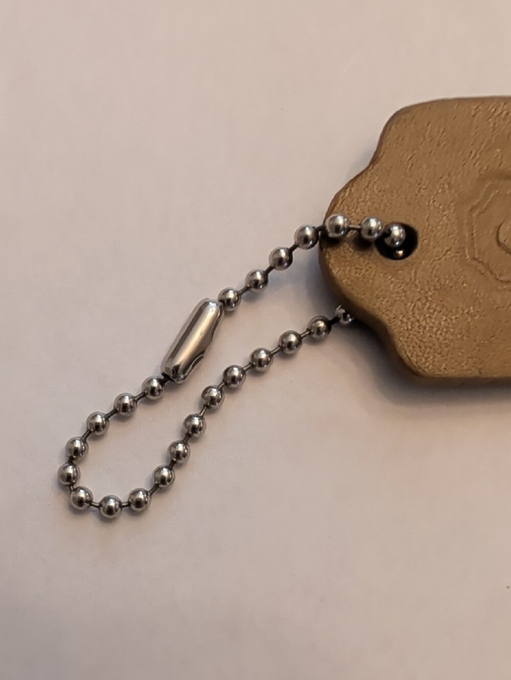 Coach Leather Hang Tag with Silver Ball Chain - Picture 3 of 6